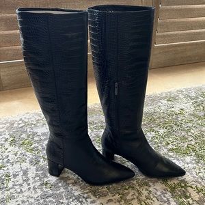Aquatalia Croc Embossed Italian Boots